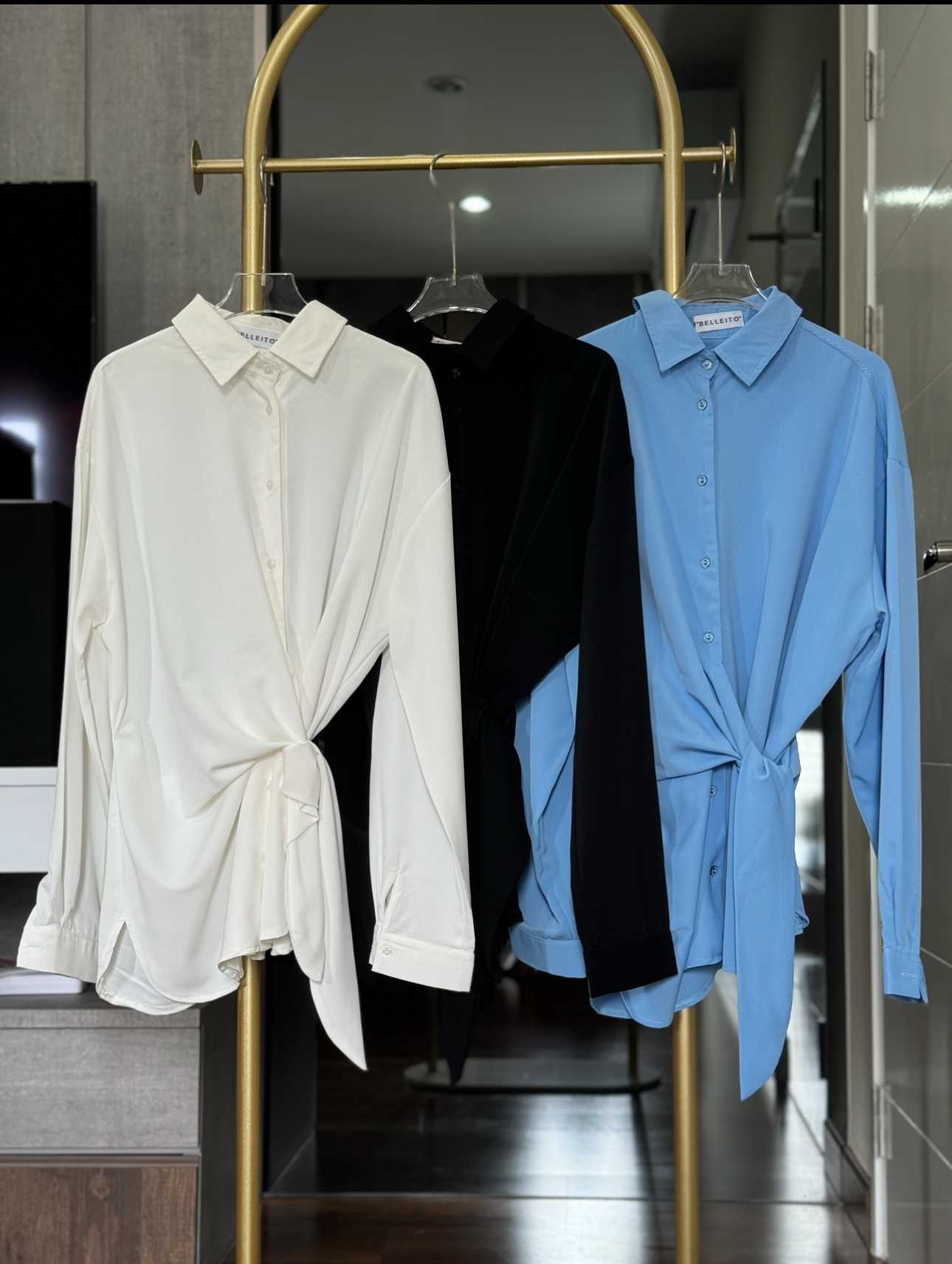 Sash Shirt เสื้อเชิ้ตผ้าคอตตอนเกาหลี