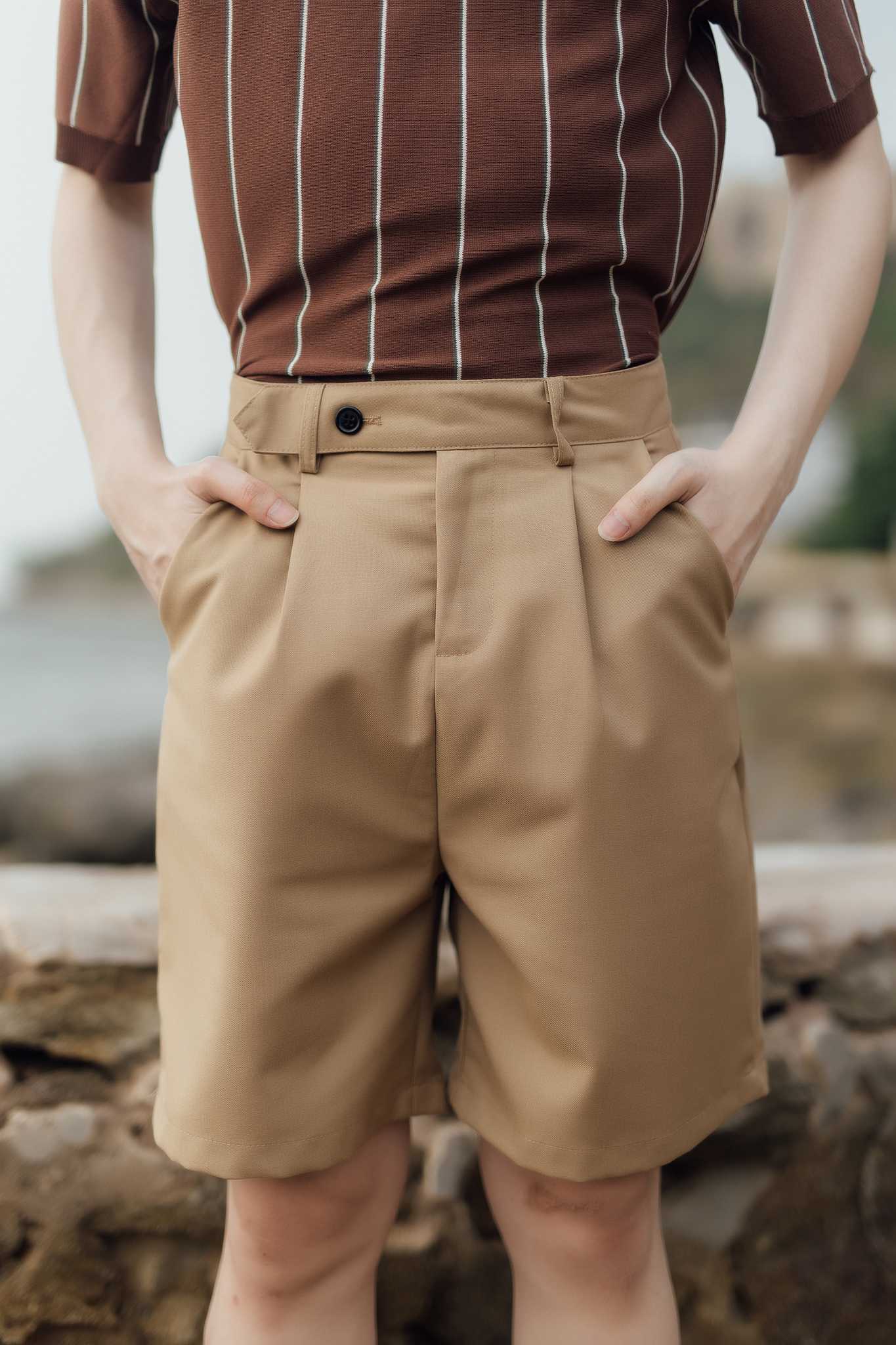 KINS กางเกงสแล็คขาสั้น Cotton Twill Shorts (รหัส : K008)