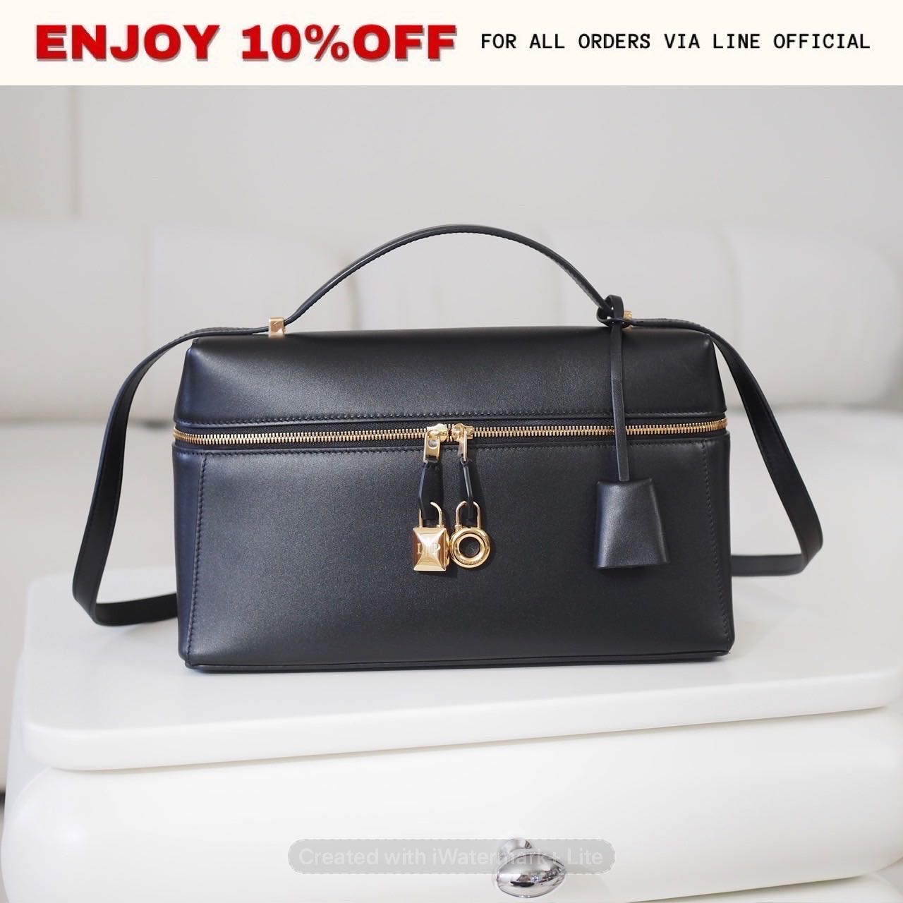 NEW! LORO PIANA Extra L27 Smooth Calfskin สี Black (8000) GHW | Bag