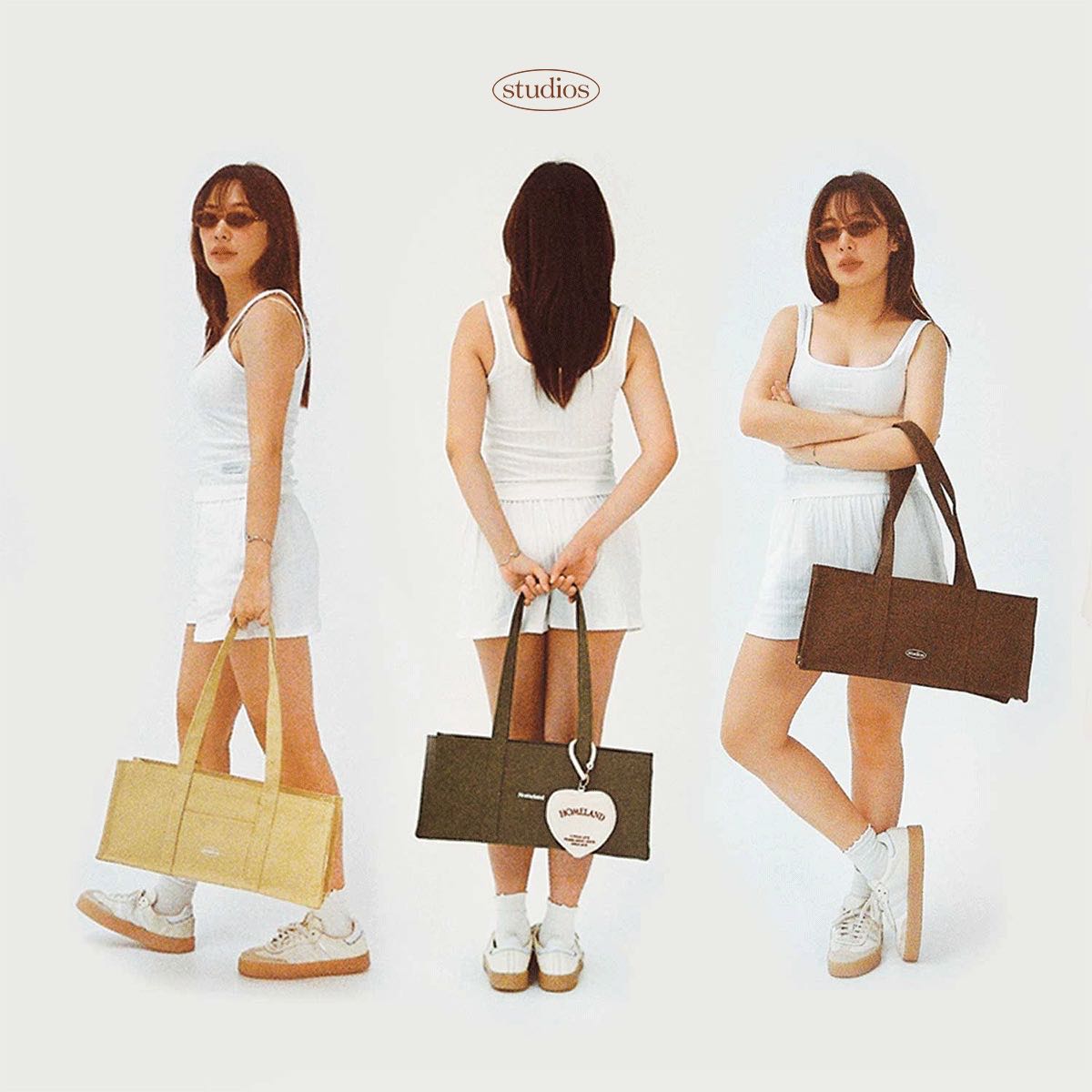 รุ่นใหม่! HOMELAND - กระเป๋าผ้า canvas สกรีนรอบใบ / สกรีนโลโก้ มีซิป (Long) 3 สีใหม่