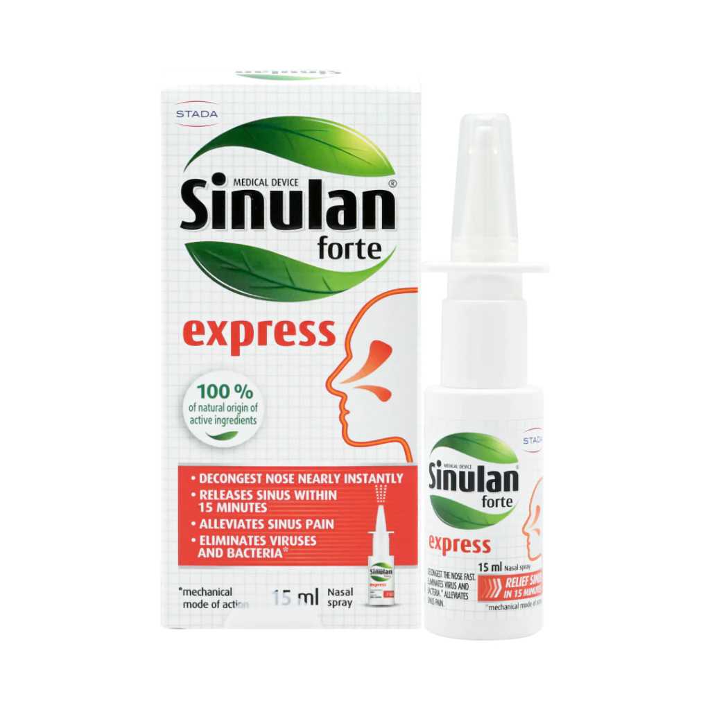 Sinulan Forte Express Spray 15 ml. สเปรย์พ่นจมูก บรรเทาอาการคัดจมูกใน 15 นาที