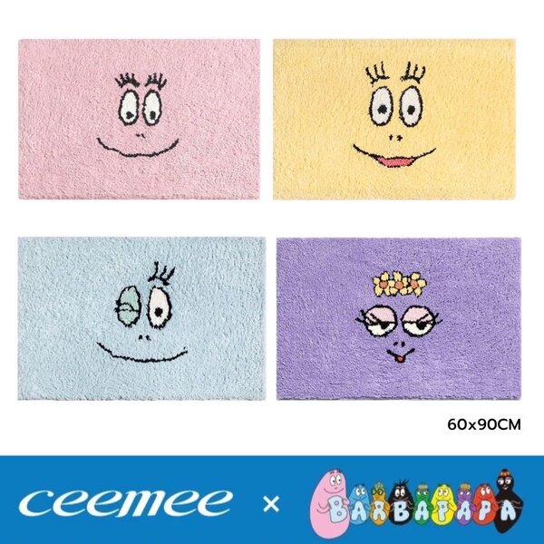 (รอสินค้า 2อาทิตย์) Barbapapa x Ceemee: พรมขนนุ่มทรงสี่เหลี่ยม (ของแท้)