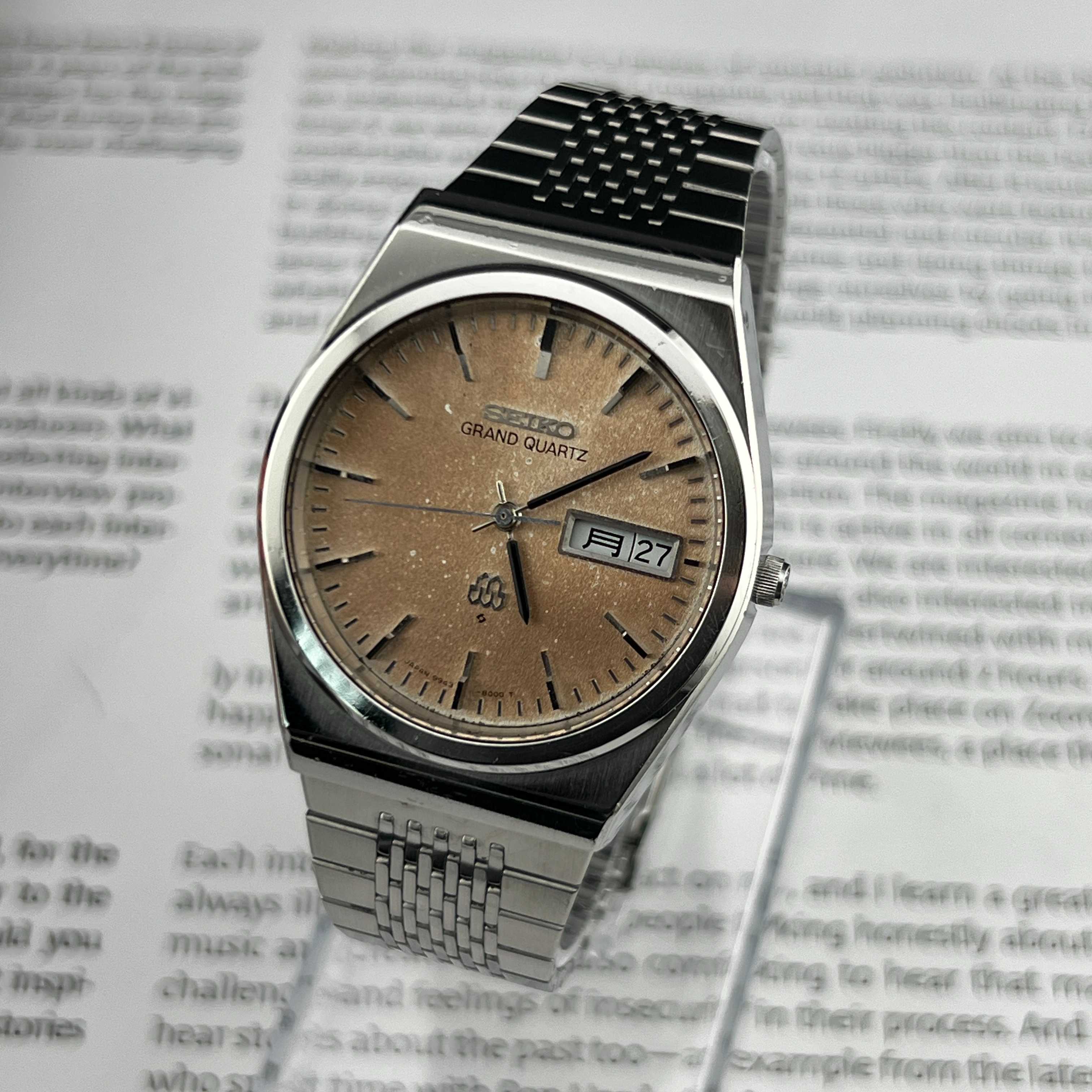 Vintage Seiko Grand Twin Quartz Silver Dial Ref.9943-8000 Days/Date Kanji JDM Japan 1978