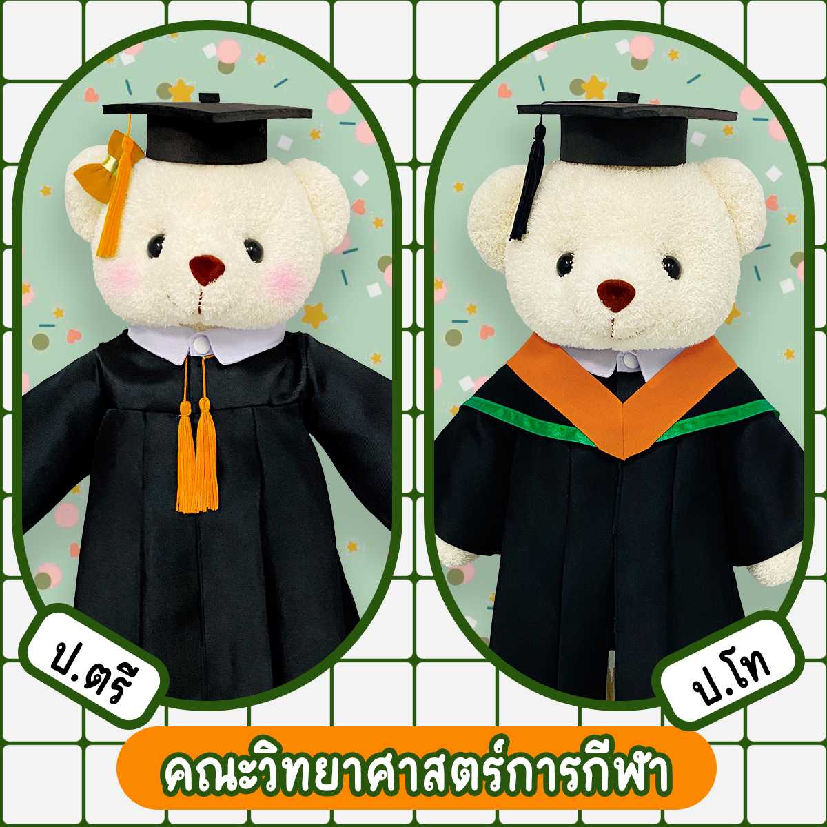 ตุ๊กตาหมีชุดครุย ม.เกษตร คณะวิทยาศาสตร์การกีฬา