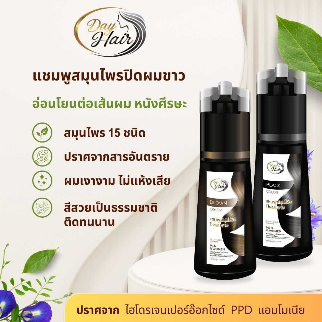 โปรโมชั่น เดย์แฮร์  แชมพูสมุนไพรปิดผมขาว  สูตร2