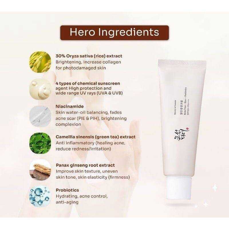 ครีม​กันแดด​ Beauty Of Joseon Relief Sun Rice + Probiotics SPF50+ PA++++ 50ml
