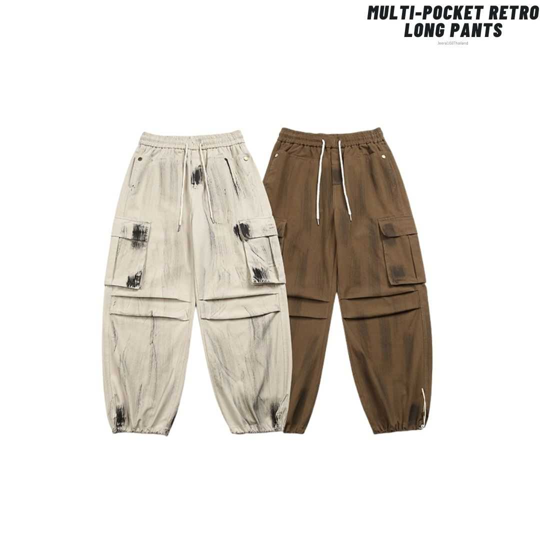 Jeera168 | Multi-Pocket Retro Long Pants (พรีออเดอร์)