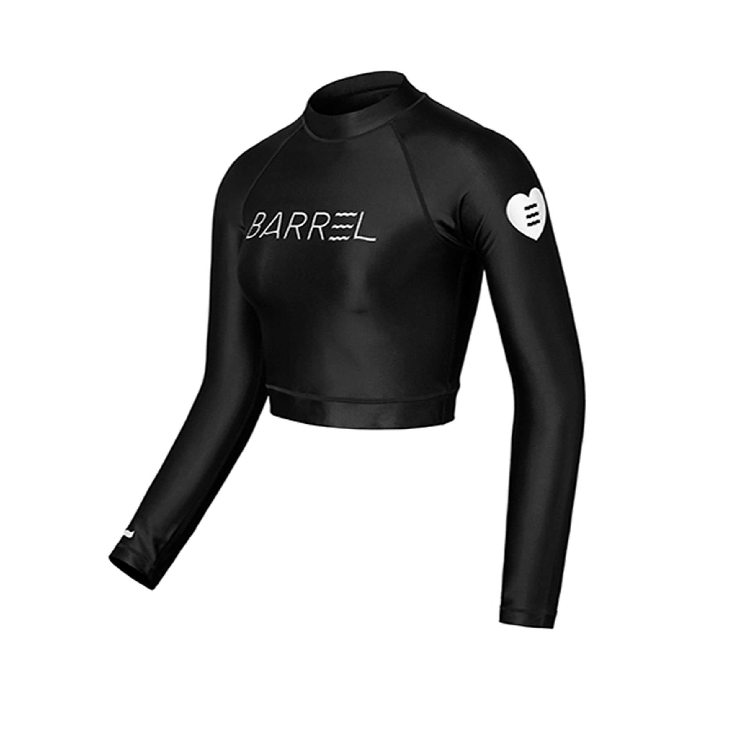 BARREL WOMEN OG CROP RASHGUARD - BLACK  ชุดว่ายน้ำ ชุดว่ายน้ำแขนยาว ชุดว่ายน้ำผู้หญิง(WATER)