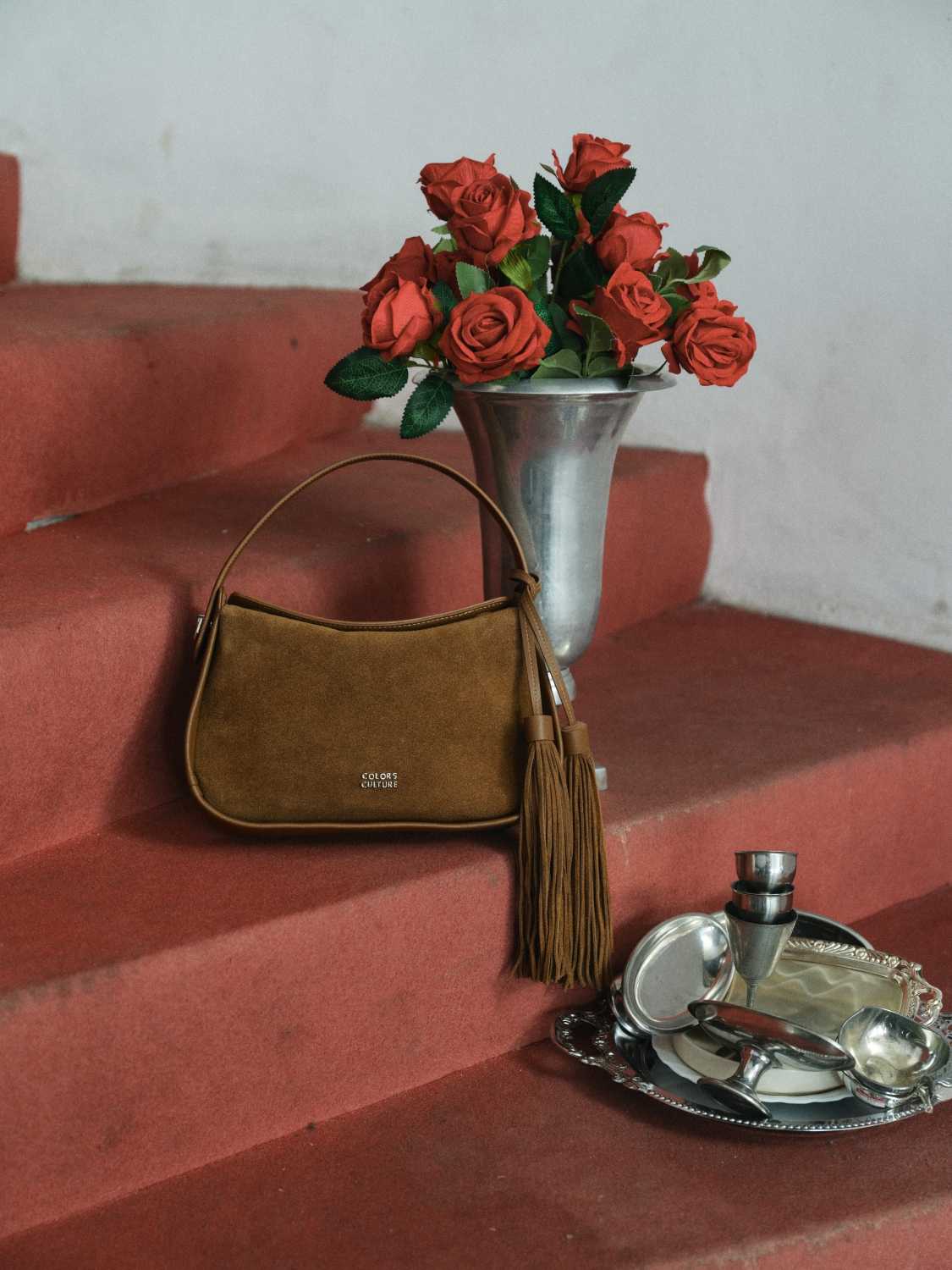 ANNIE SUEDE BAG - BROWN