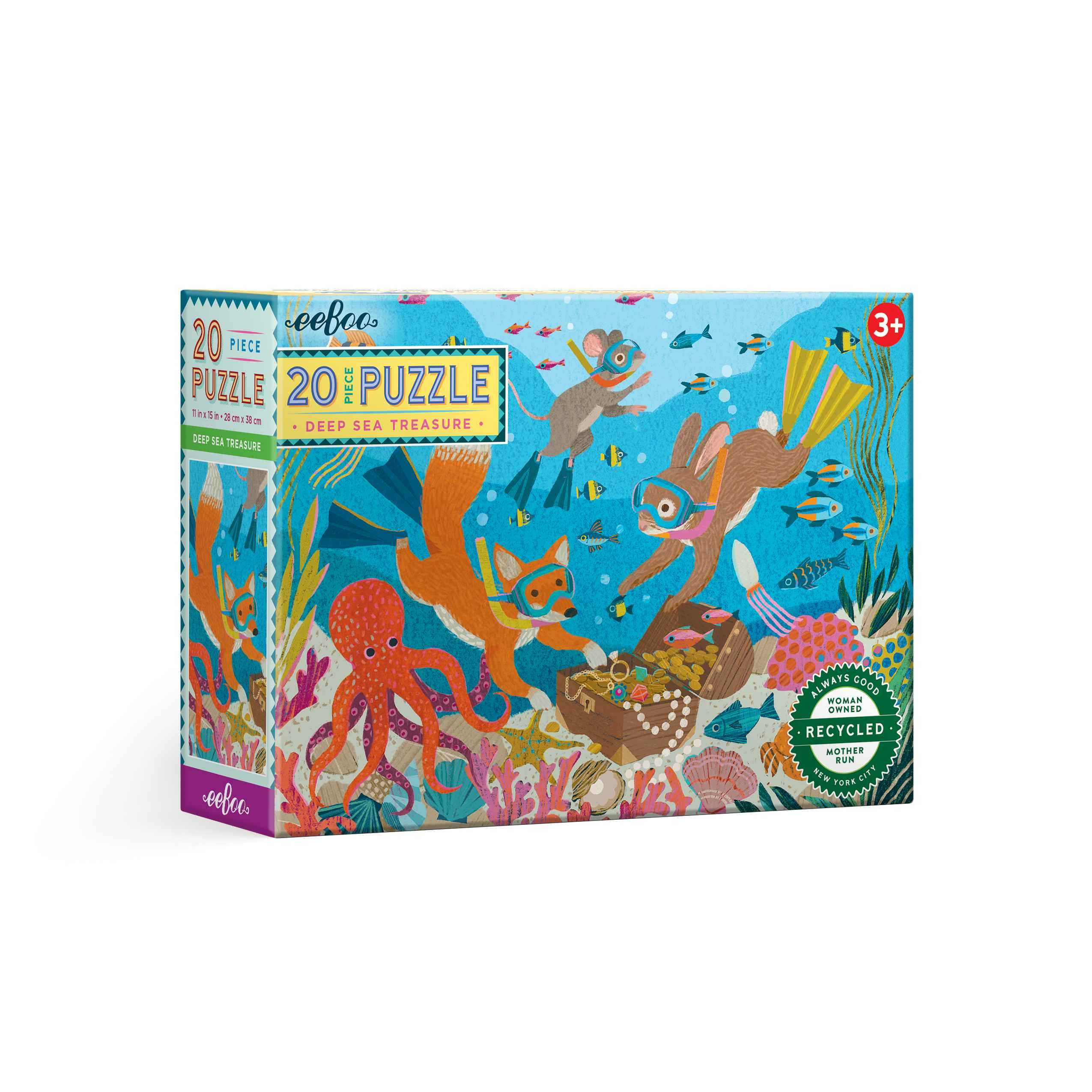 eeBoo Deep Sea Tresaure 20 Pc Puzzle จิ๊กซอว์รูปขุมทรัพย์ใต้ท้องทะเลแบบ 20 ชิ้น