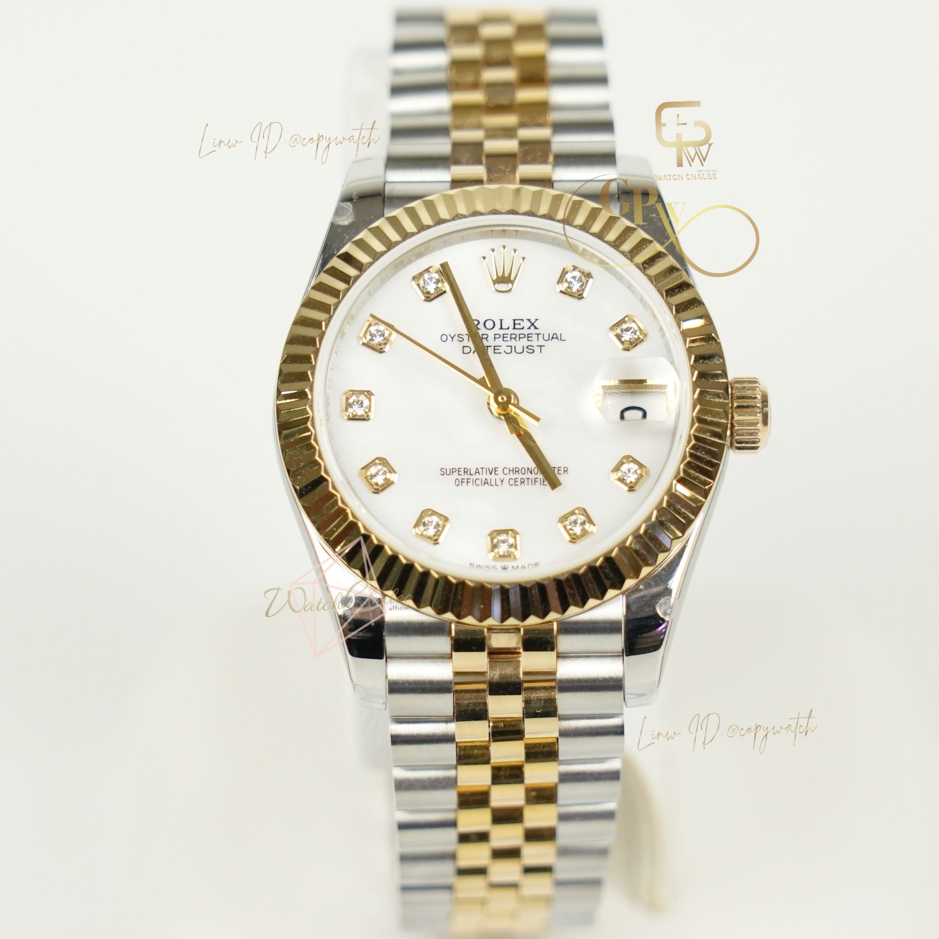 Rolex Datejust 31 mm. White Pearl automatic swiss movement