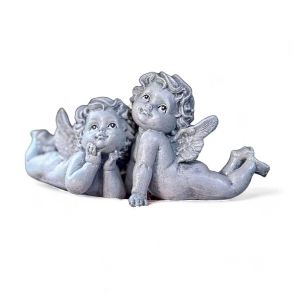 คิวปิดนอนเล่น Size ss (รับเป็นคู่) Cupid  ตุ๊กตากามเทพ ปูนปั้นโรมัน นอนเล่น สำหรับตกแต่งบ้านและสวน