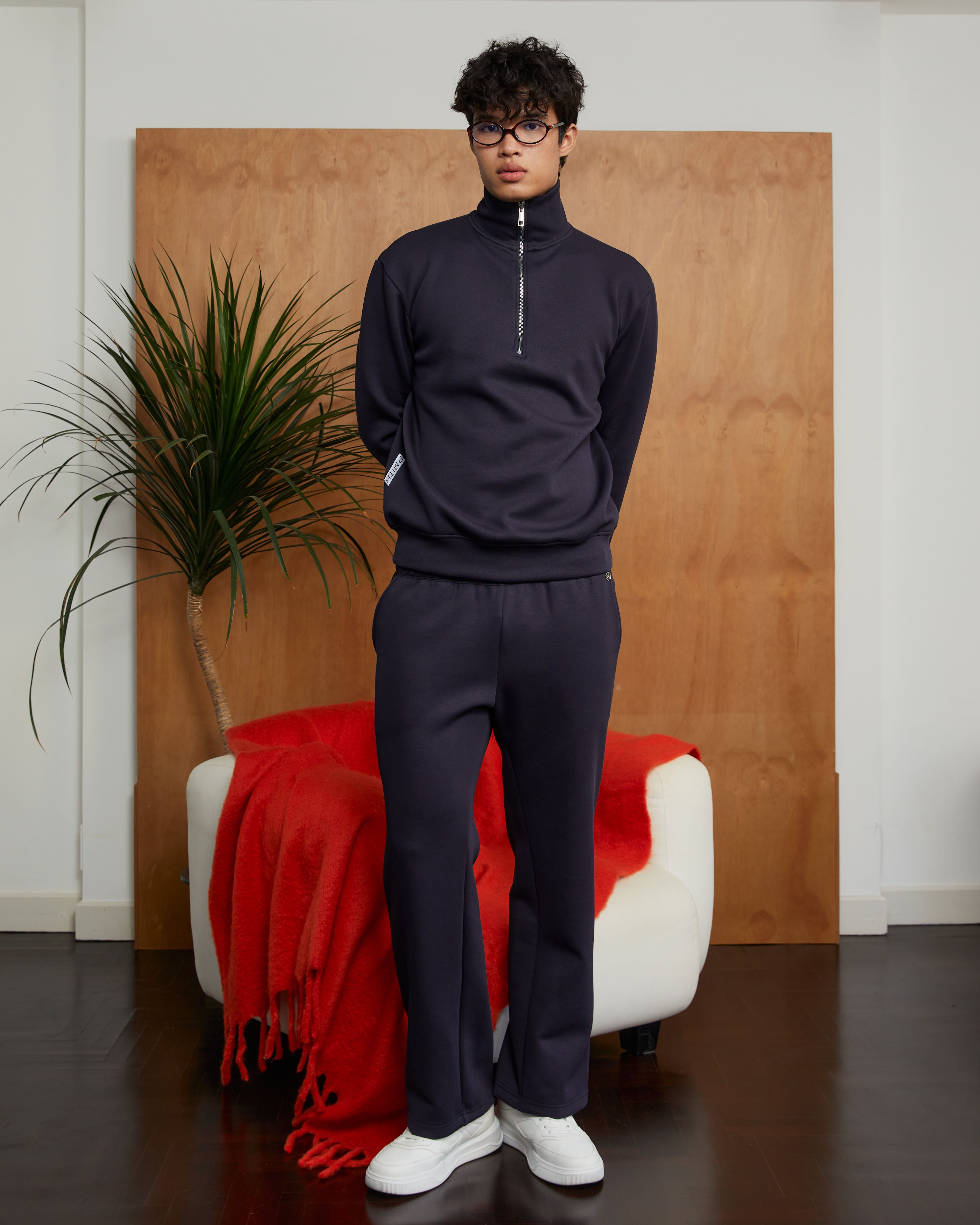 Reese Straight-cut Sweatpants Navy Blue