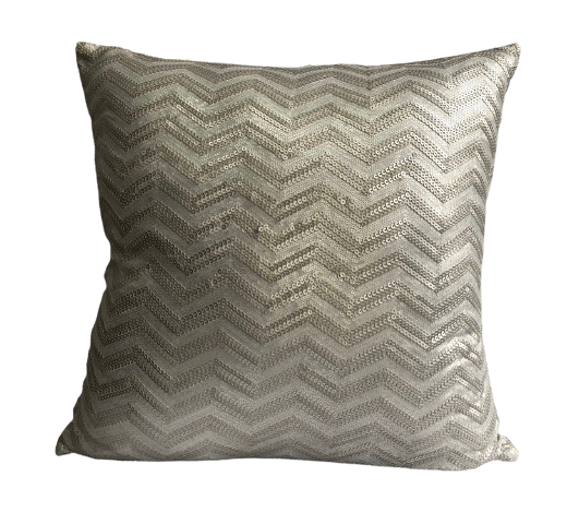 Cushion cover, Zig Zag Sequin, Silver  #33