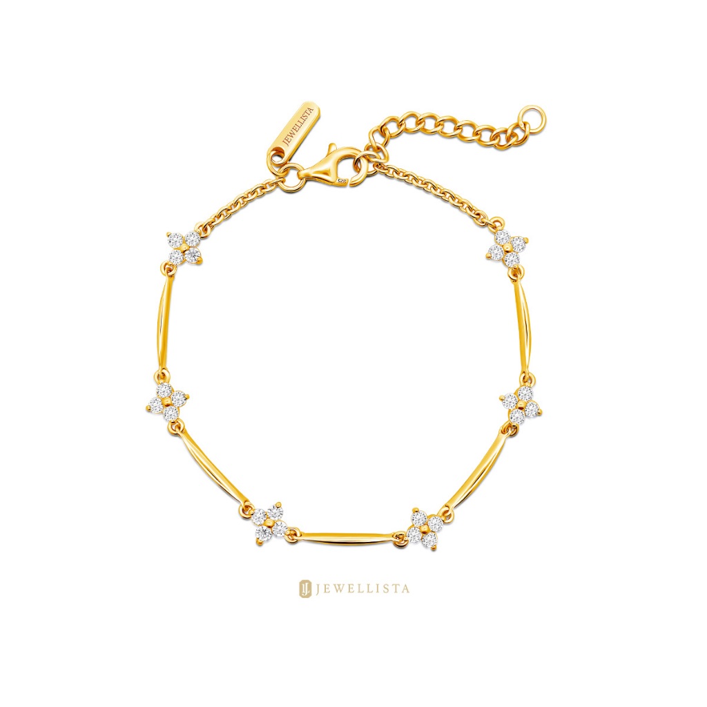 Jewellista สร้อยข้อมือเงินแท้ 925 ประดับพลอย CZ รุ่น Fiorelle