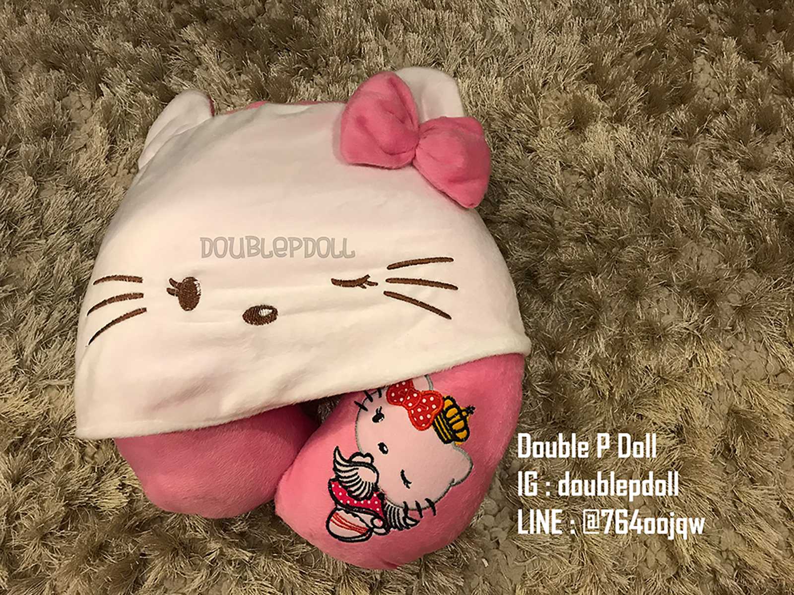 หมอนรองคอ มีฮู้ด KITTY คิตตี้ - doublepdoll