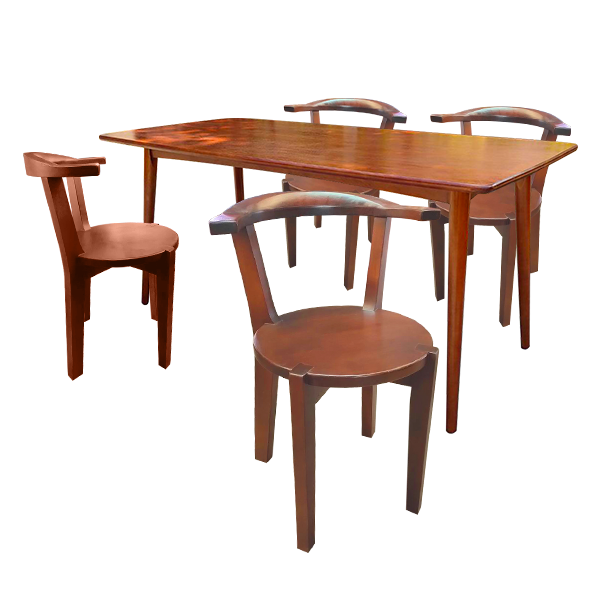ชุดโต๊ะ1 เก้าอี้4 round chair & oval table