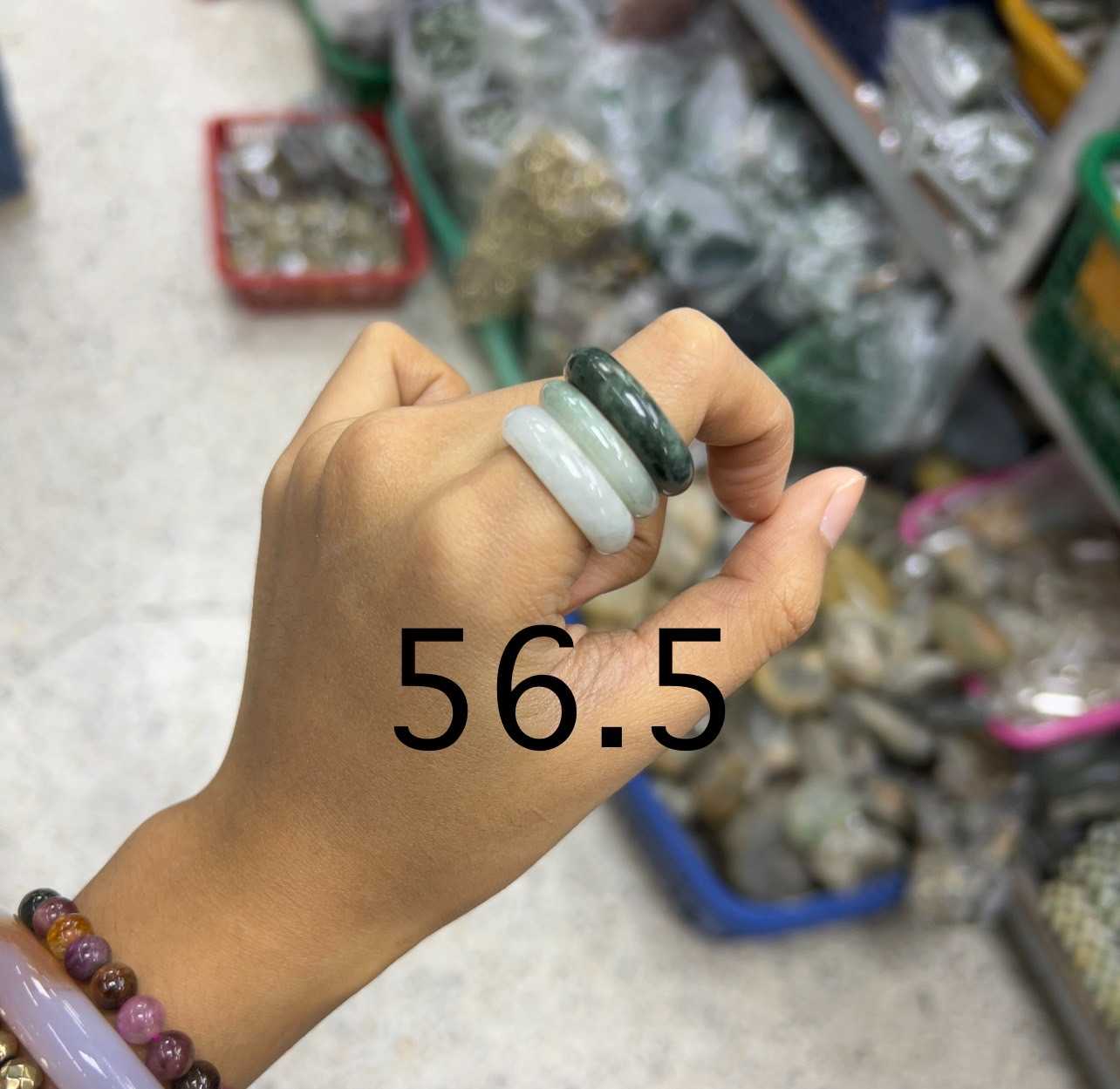 แหวนหยกเจไดต์ หน้าเล็ก ดึงดูดโชคลาภและความมั่งคั่ง ไซส์ 56-59.5
