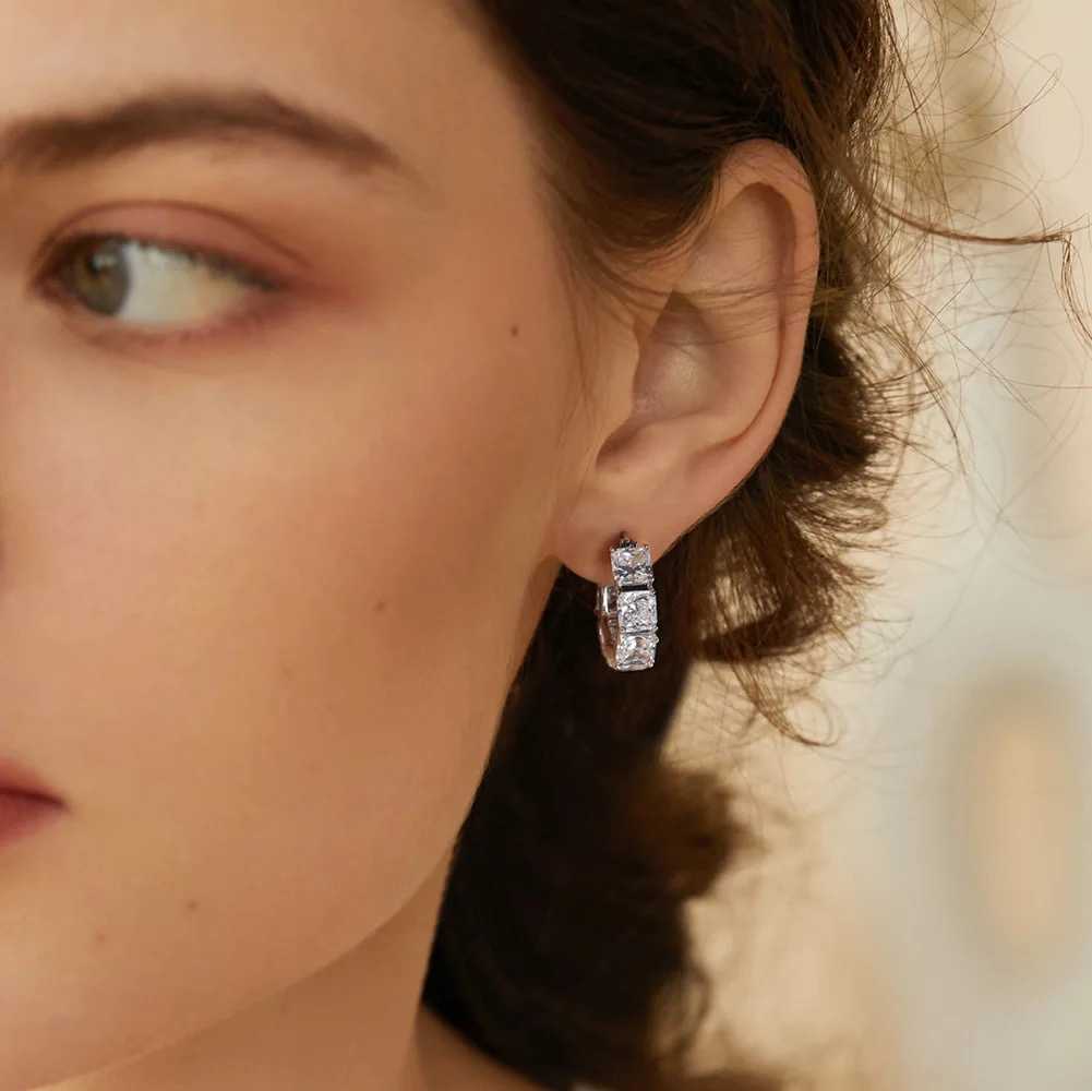 0.5carat princess cut hoops earrings