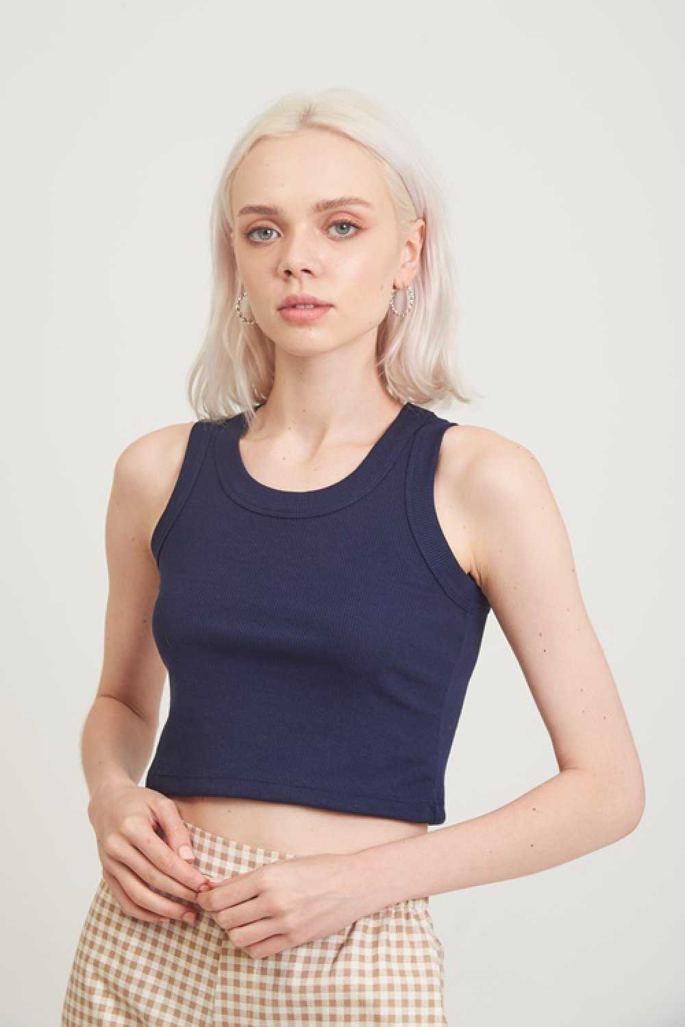 Navy Knit Tank Top