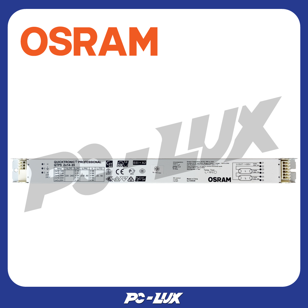 OSRAM บัลลาสต์อิเล็กทรอนิกส์ QUICKTRONIC ELECTRONIC BALLAST รุ่น QTP5 2x14 - 35W