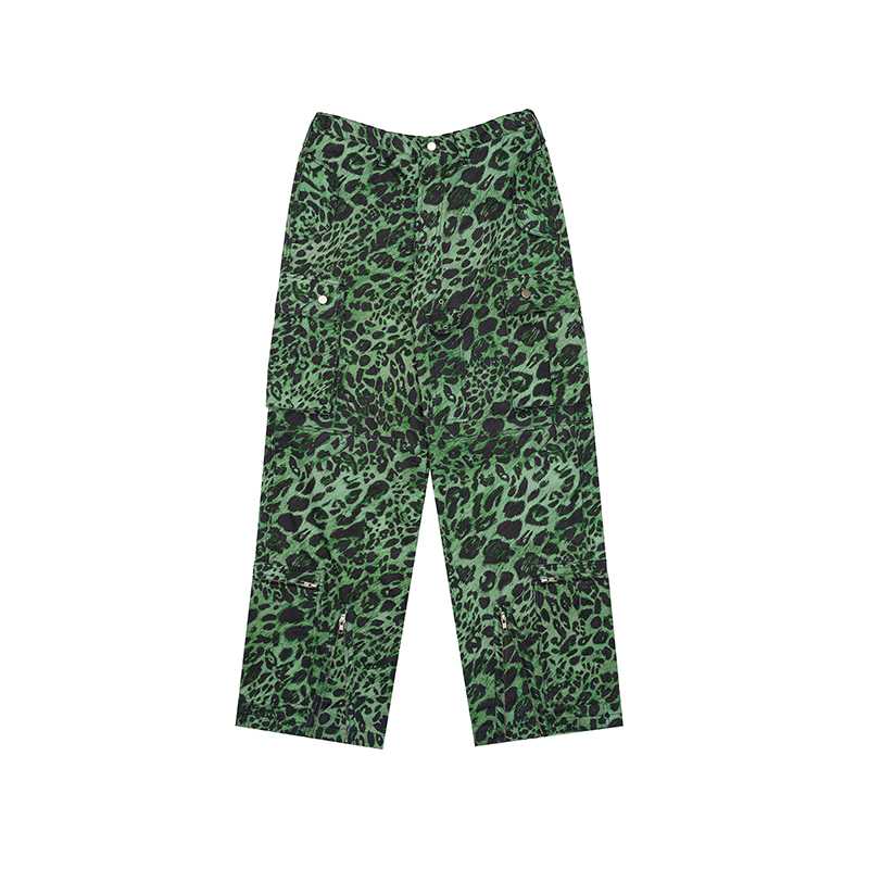 SP25 LEOPARD PRINT CARGO PANTS (GREEN)