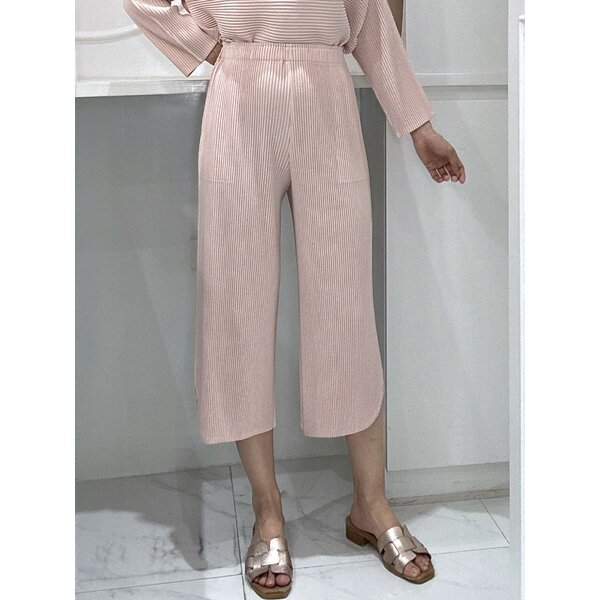ปรับราคาลง!! ยาว32นิ้ว! 2MUAY รุ่น GJO5286 กางเกงพลีทคุณภาพ THICK CROPPED WIDE LEG PLEATED PANTS ...