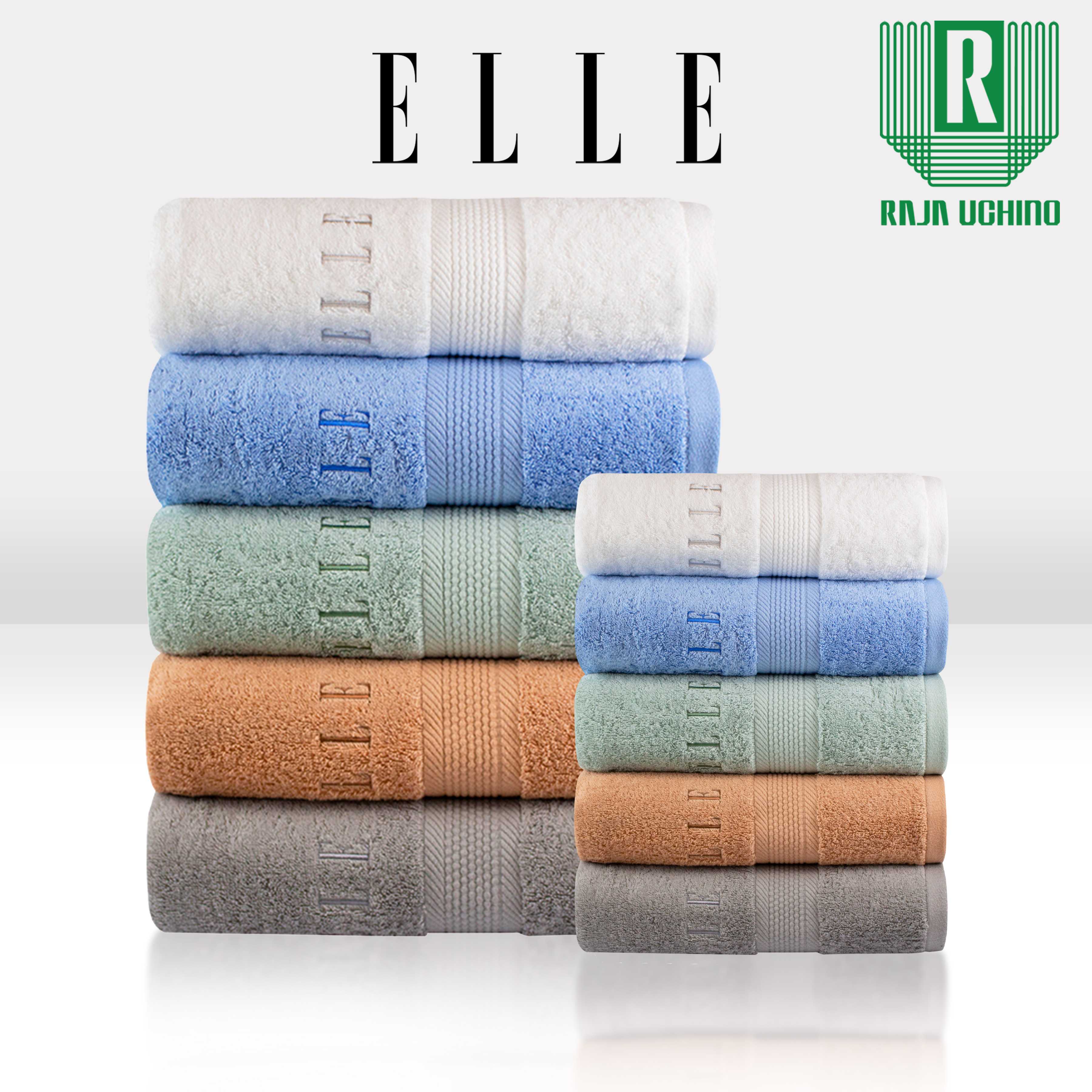 ELLE COTTON & SPUN POLYESTER  ผ้าขนหนูเช็ดผม 34x85 cm.  [ TEC05334]