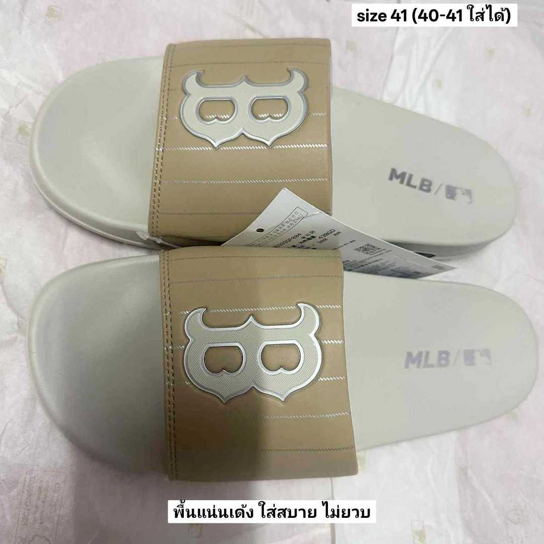 🚨Clearance Sale🚨 MLB Mound sandals slides รองเท้าแตะแบบสวม สีเบจ 