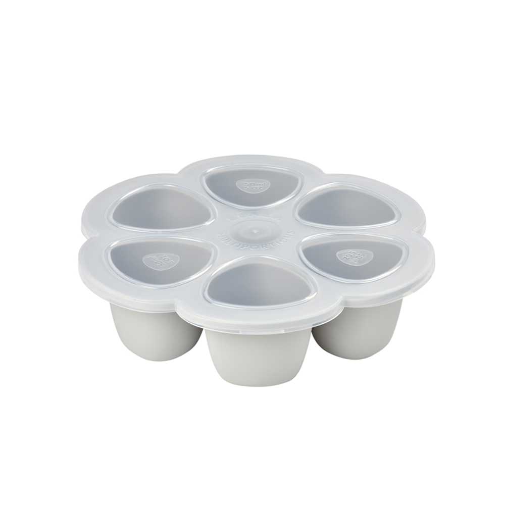 BEABA ถาดซิลิโคนแช่อาหาร Silicone multiportions 6 x 90 ml LIGHT GREY