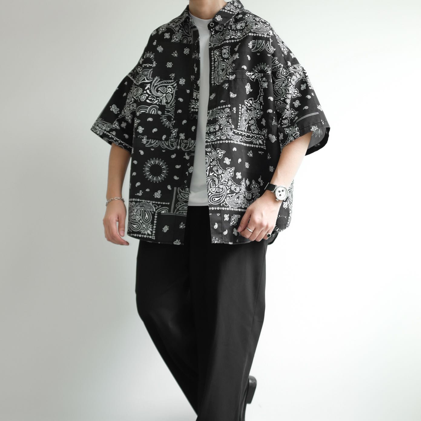 FREAK’s STORE Cotton Oversized Paisley Jackets Shirts