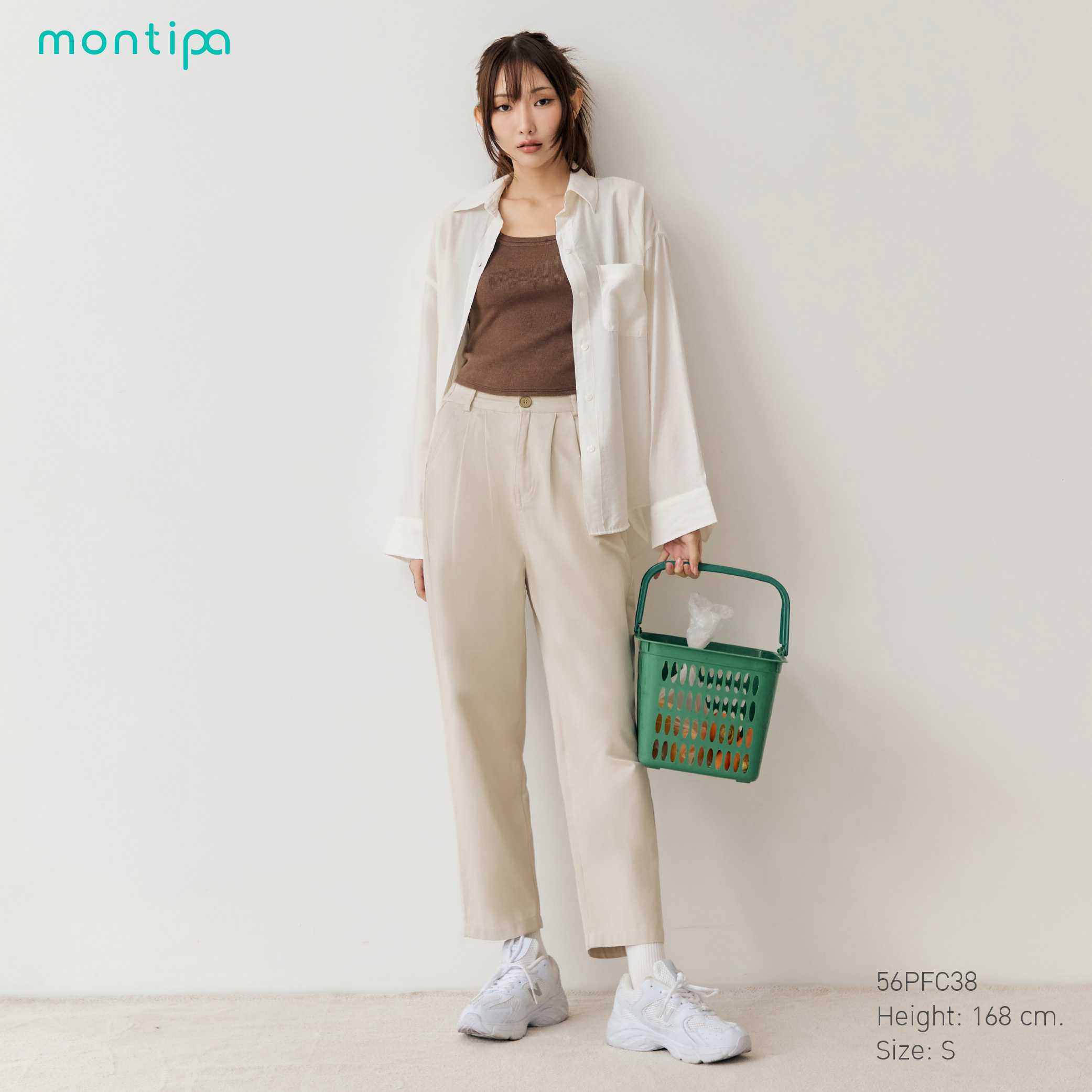 Montipa กางเกงทรงบอย ซิปหน้า ดีเทลแต่งฝากระเป๋าหลัง เนื้อผ้า Comfort 56PFC38
