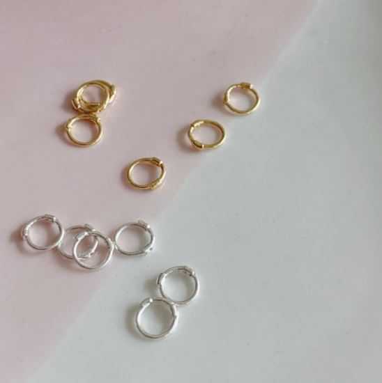 A.piece  ต่างหูเงินแท้ [all silver 925] simple classic hoop