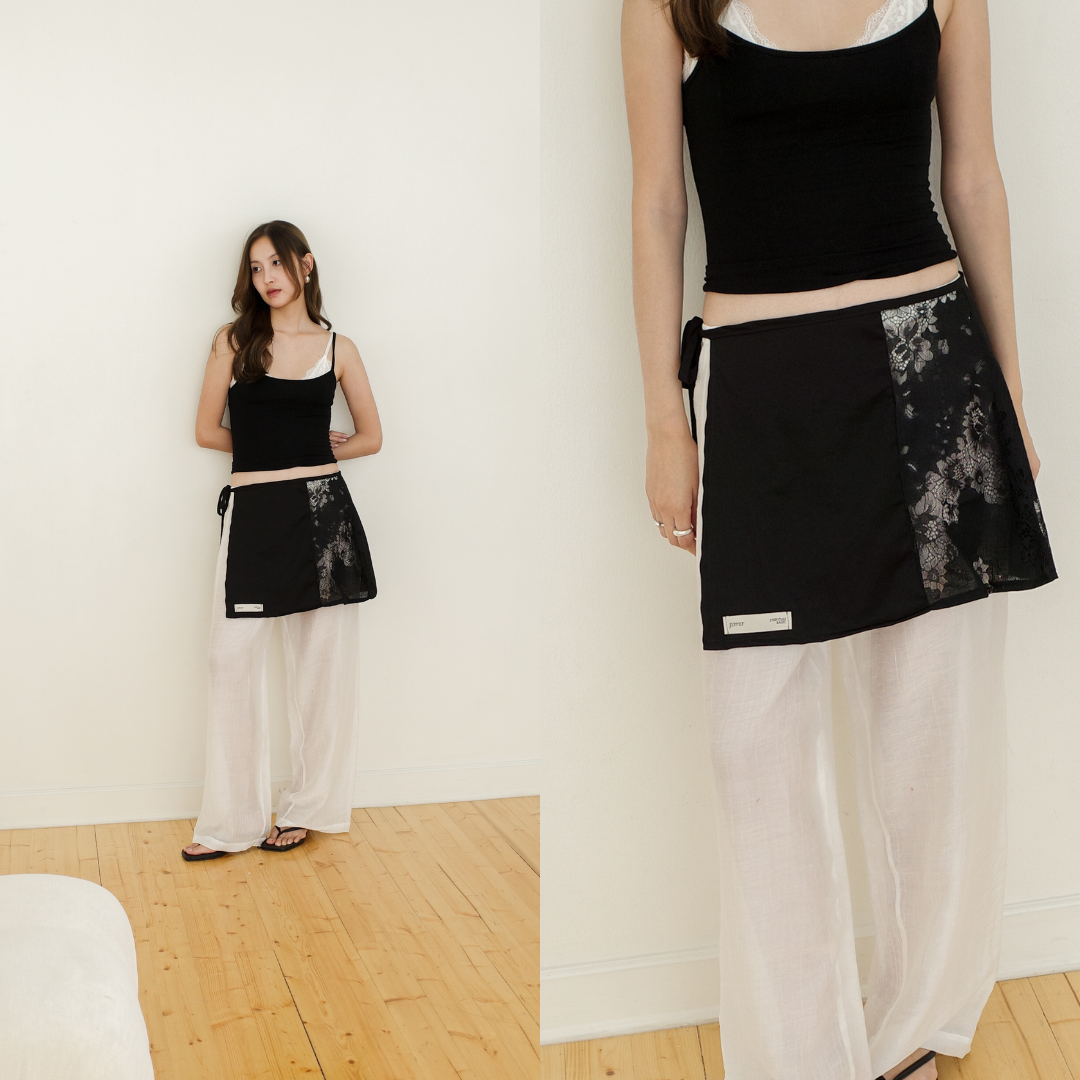 Linn lace wrap in black  
