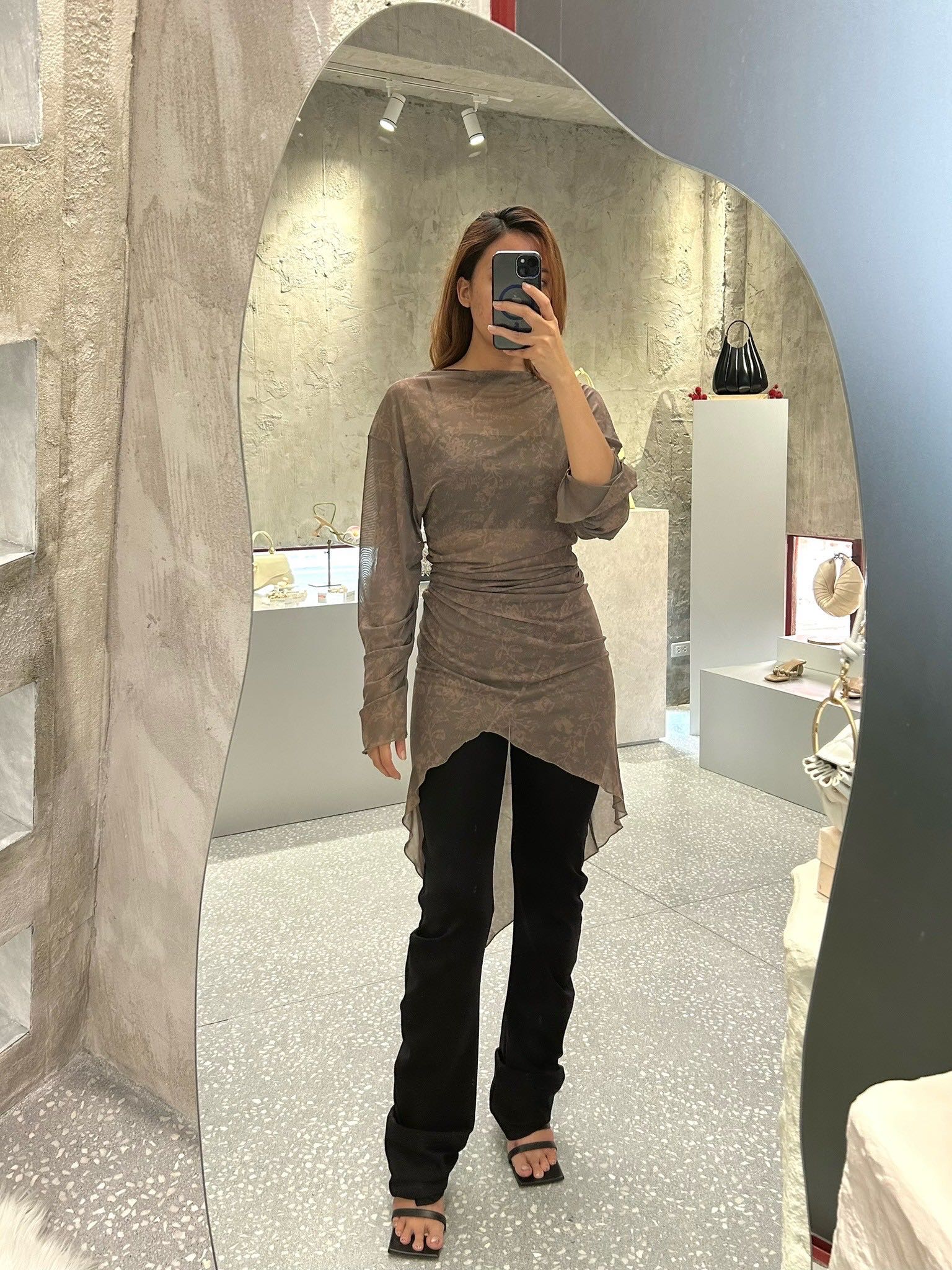 SALE Jade Cropper - OVERSIZED DRAPED TWISTED DRESS KHAKI/BEIGE