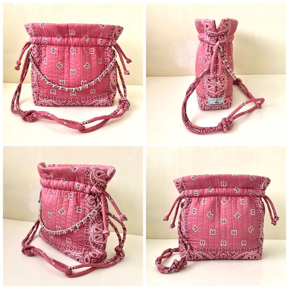 Tulip Pink Pastel  Bandana Bag no 24