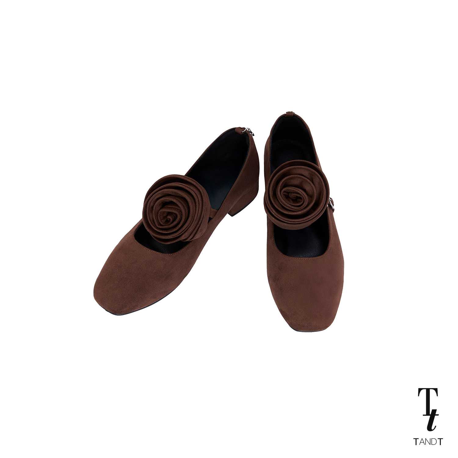 TandT - CLASSY MARY BROWN SHOES - SUEDE ROSEMARY-JANE SHOES