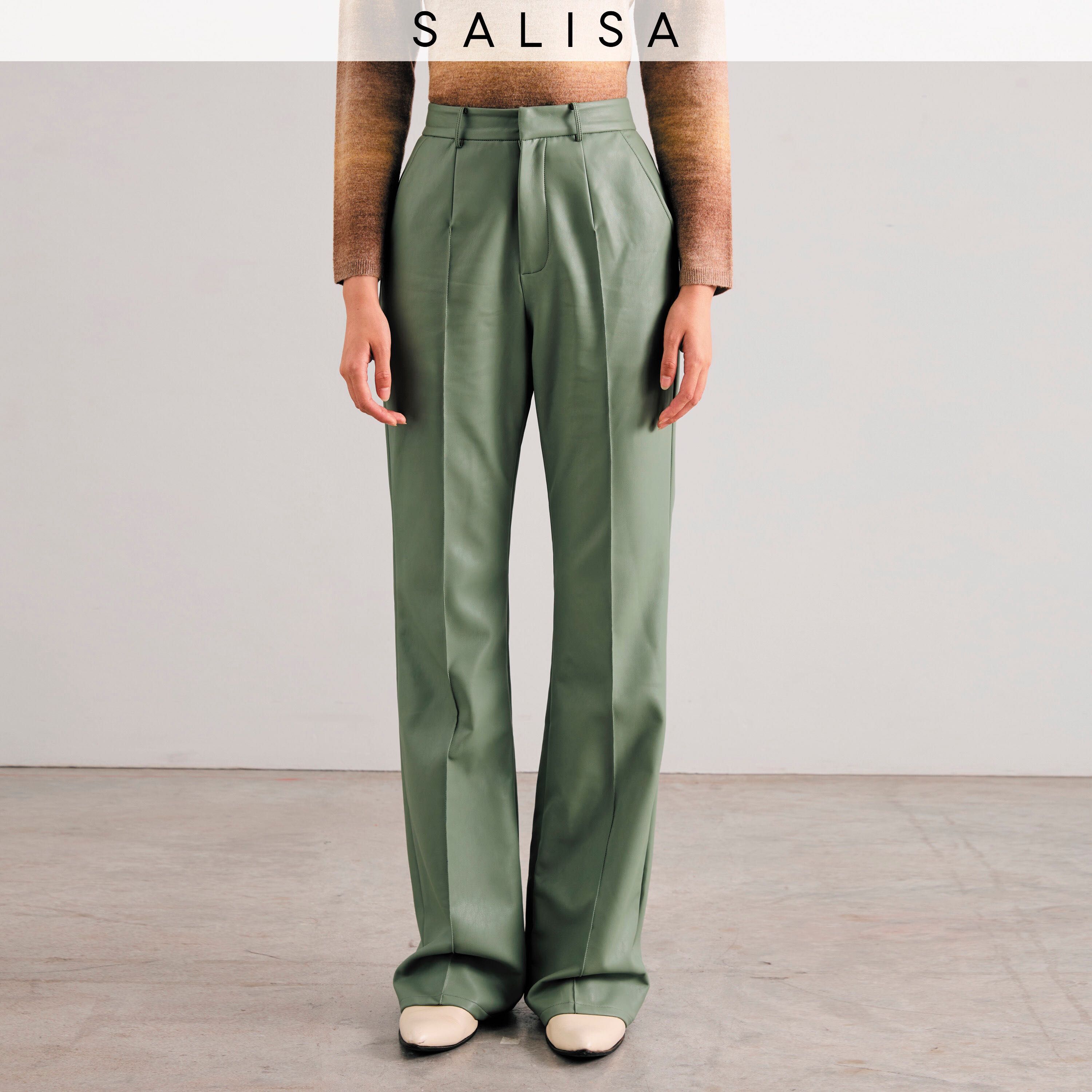 PANTS FW24 Flare High Waist Vegan Leather กางเกงขายาว