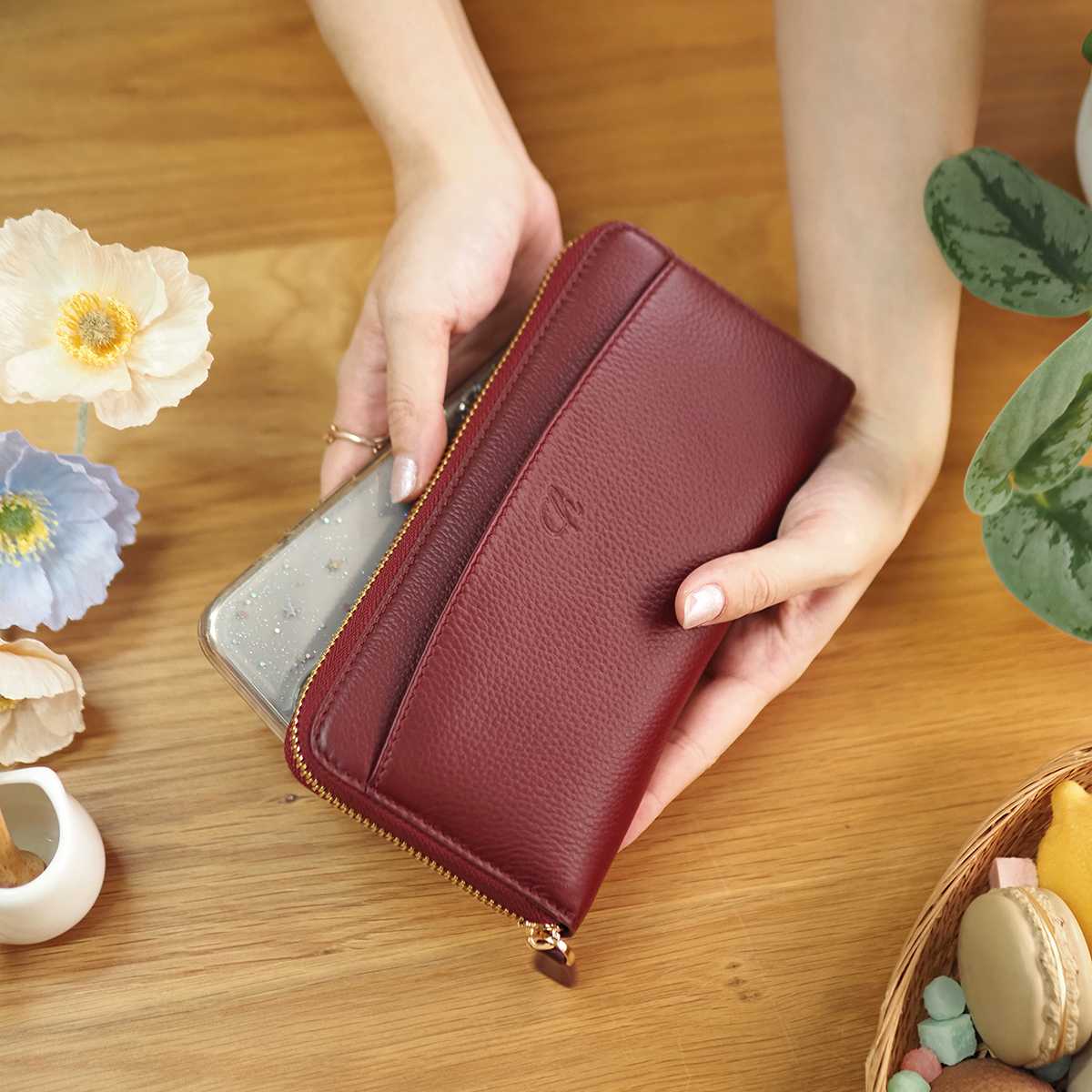 Dollar กระเป๋าสตางค์ซิปรอบใบยาว ทรงสวย ช่องแบ่งมากมาย