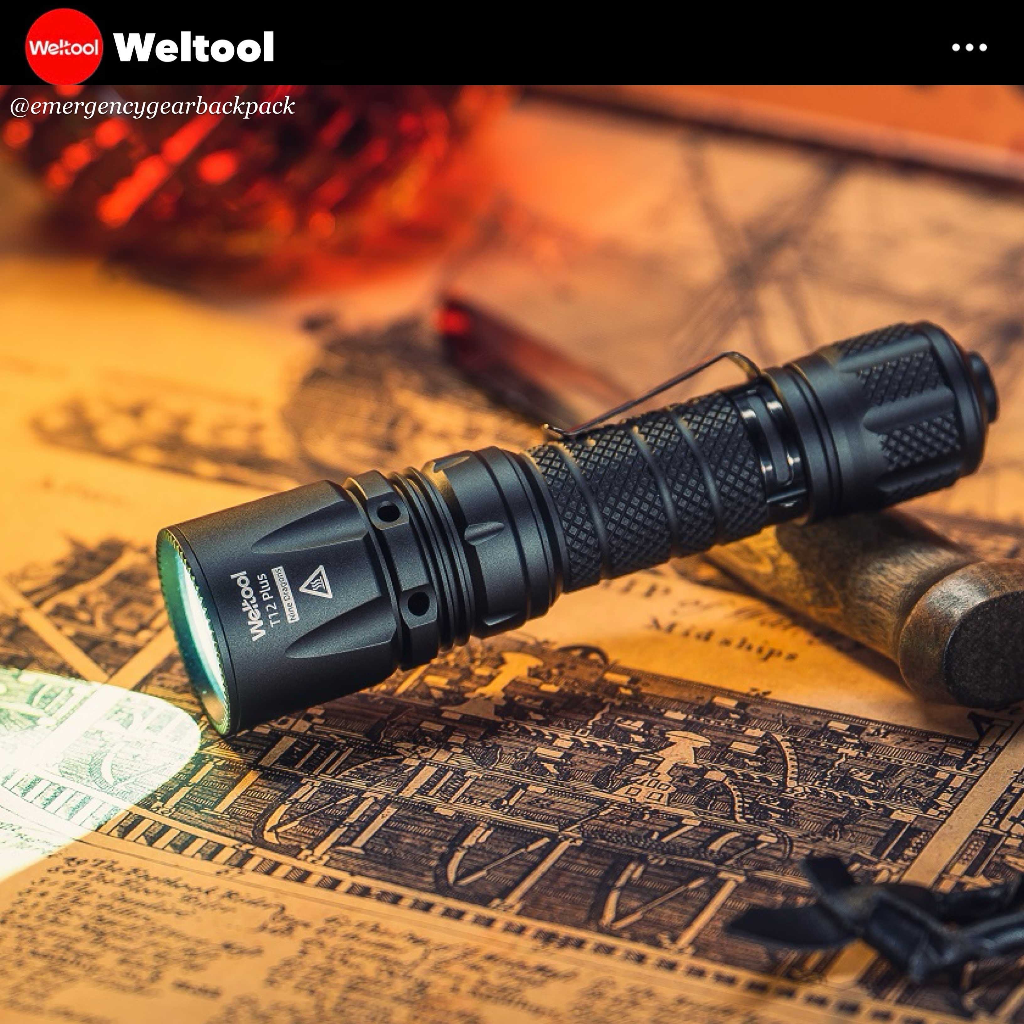 Weltool T12 Plus Nine Dragons 3TAC Tactical Flashlight 2000 Lumens 750M