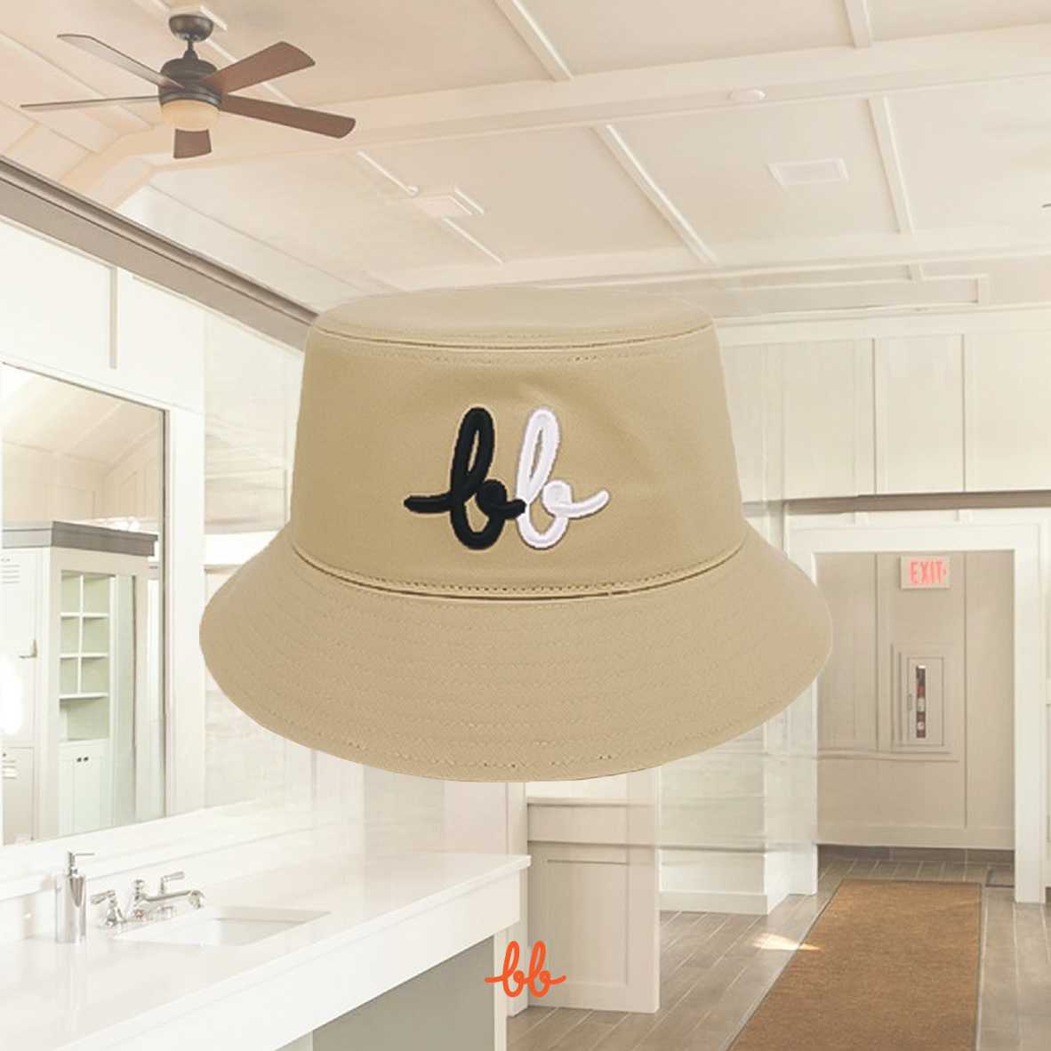 Twill Bucket Hat with BB B/W Embroidery - หมวกบัคเกต สี Sand