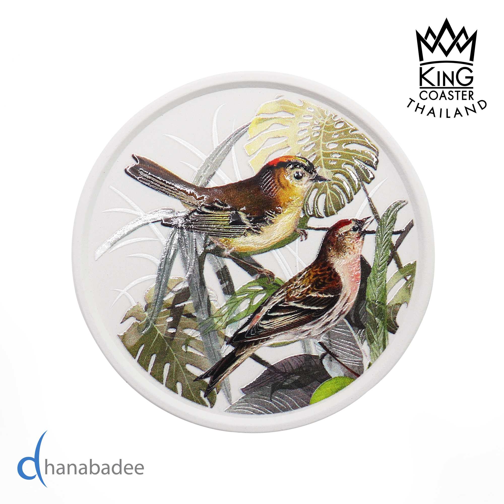 จานรองแก้ว R10032  ทรงกลมมีขอบ -BIRD-03