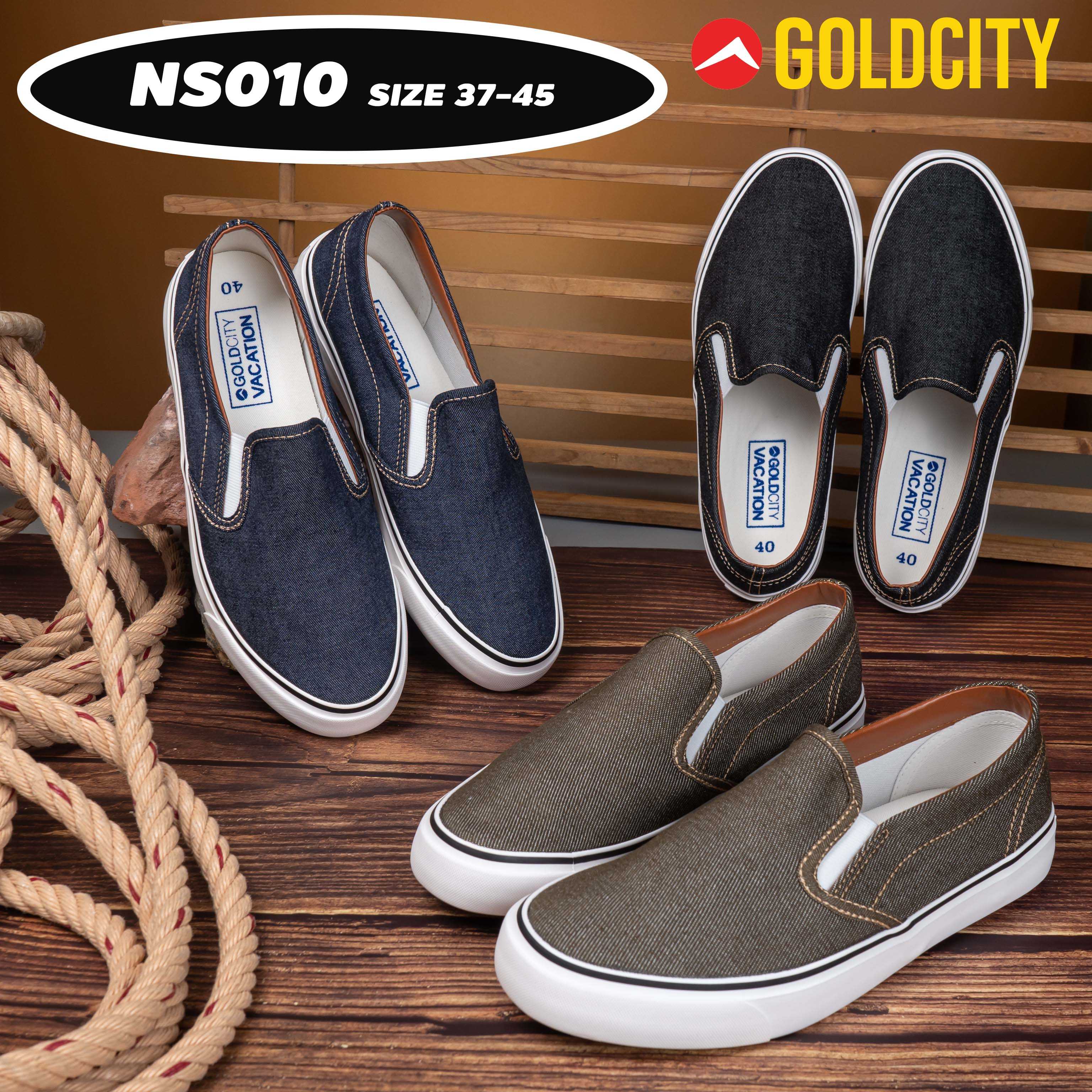 รองเท้าผ้าใบแฟชั่นรองเท้าสลิปออน GOLDCITY รุ่น NS010