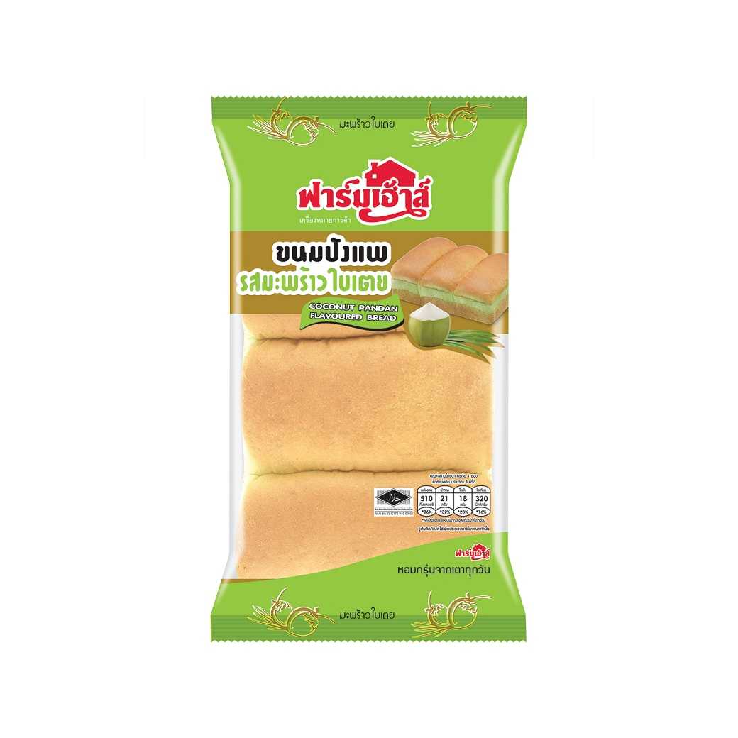 ขนมปังแพ รสมะพร้าวใบเตย รหัส 130489