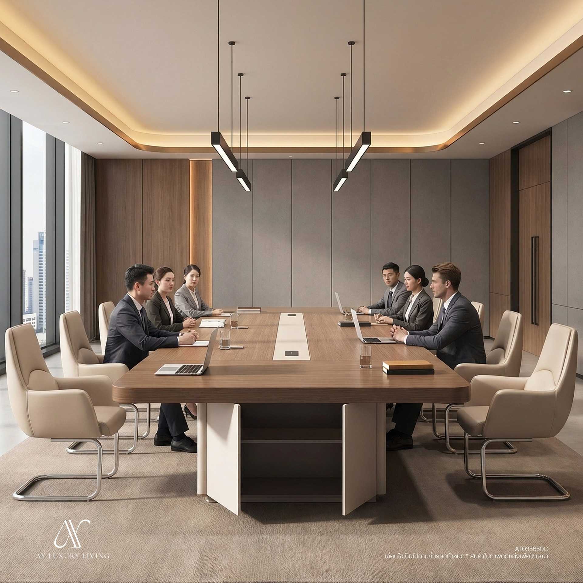 AT035650C 𝐄𝐌𝐏𝐈𝐑𝐄 𝐌𝐄𝐄𝐓𝐈𝐍𝐆 โต๊ะประชุมดีไซน์หรู