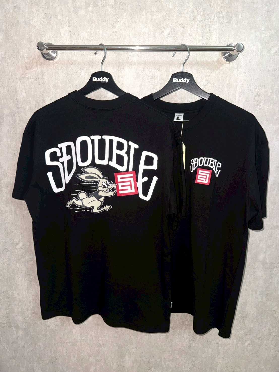 S-DOUBLE Rabbit Ss Tee Black