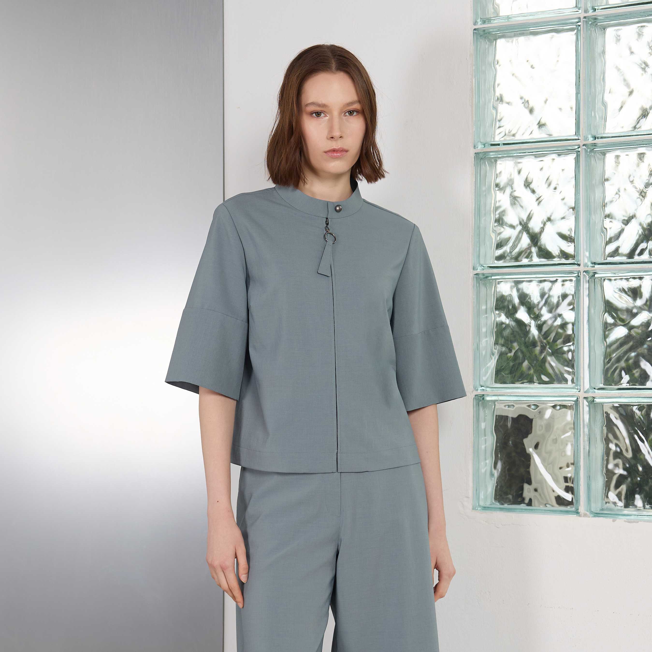 CKB MANDARIN-COLLAR ZIP THROUGH JACKET
