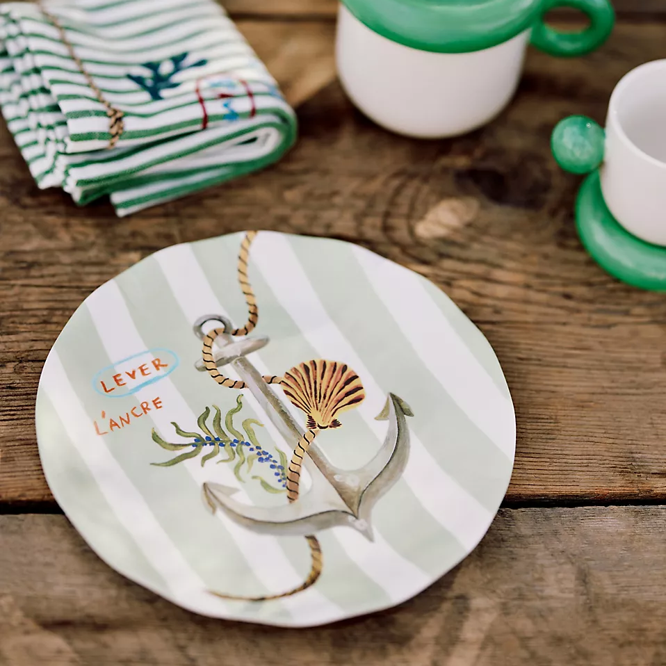 (พร้อมส่ง)  มี 4 แบบ Nathalie Lete By the Sea Melamine Dessert Plate