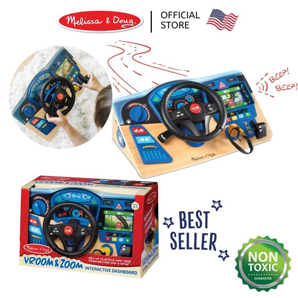 (ของแท้ USA) พวงมาลัยของเล่น ลูกเล่นเพียบ Interactive Dashboard Melissa & Doug ของเล่นขับรถ 31705
