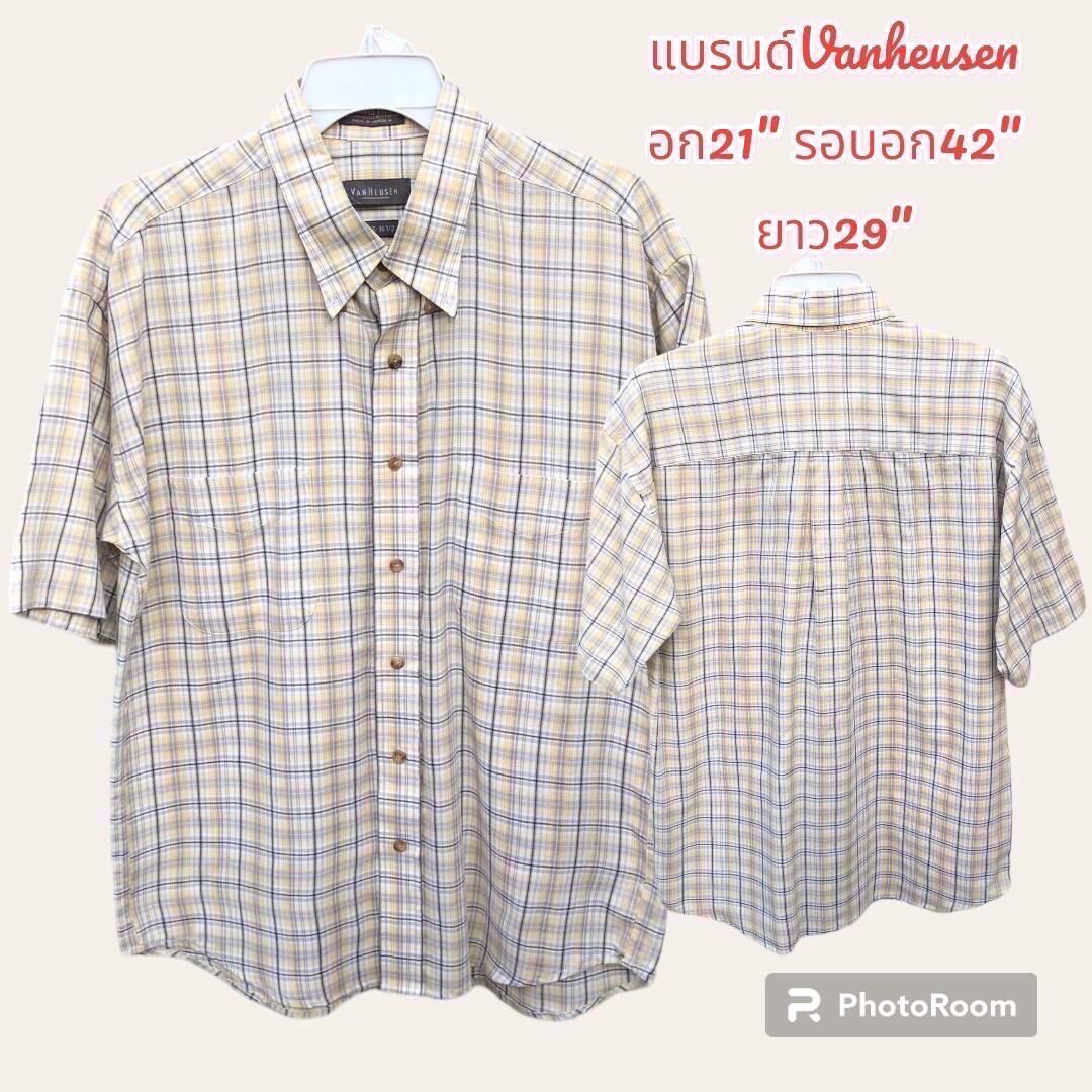 เสื้อเชิ้ตลายสก็อตแขนสั้น งานห้างงานนอกมือ2 มี 3สี ลดพิเศษ